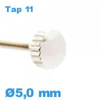 Couronne de Remontoir de Montre tube long TAP 11 - argenté / 5,0 mm