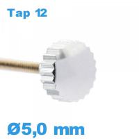 Couronne de montre TAP 12 tube long / 5,0 mm - argenté