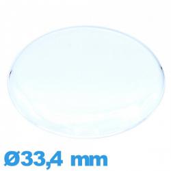 Verre montre 33,4 mm acrylique Circulaire gousset