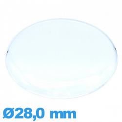 Verre 28,0 mm gousset pour montre plexiglas Circulaire