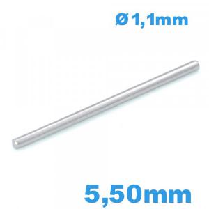 Goupille longue de 5,50 mm droite pour bracelet argent