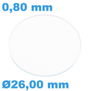 Verre 26 mm Rond Plat...