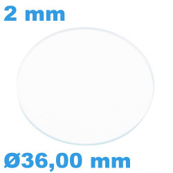 Verre épaisseur 2 mm Rond...