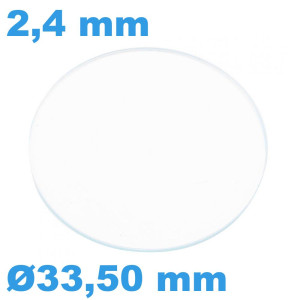 Verre 33,50 mm Rond Plat...