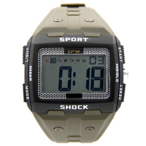 Montre LCD digitale sport vert kaki