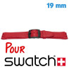 Bracelet montre 19 mm Cuir Véritable Rouge Swatch