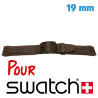 Bracelet 19 mm Cuir Véritable Brun pour montre Swatch