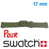 Bracelet 17 mm Caoutchouc pour montre Vert Swatch