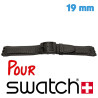 Bracelet 19 mm Cuir Noir montre Swatch