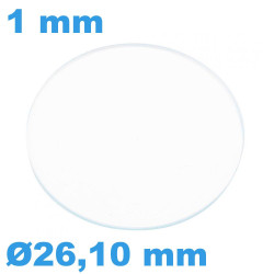 Verre 26,10 mm Rond Plat...