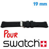 Bracelet Swatch 19 mm Caoutchouc Noir pour montre