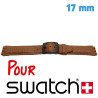 Bracelet 17 mm Cuir Swatch pour montre Brun