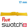 Bracelet de montre 17 mm Caoutchouc Jaune Swatch