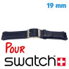 Bracelet 19 mm Cuir Bleu montre Swatch