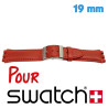 Bracelet Rouge 19 mm Cuir pour montre Swatch