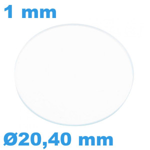 Verre 20,4 mm Rond Plat...