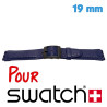 Bracelet Swatch 19 mm Cuir Bleu pour montre