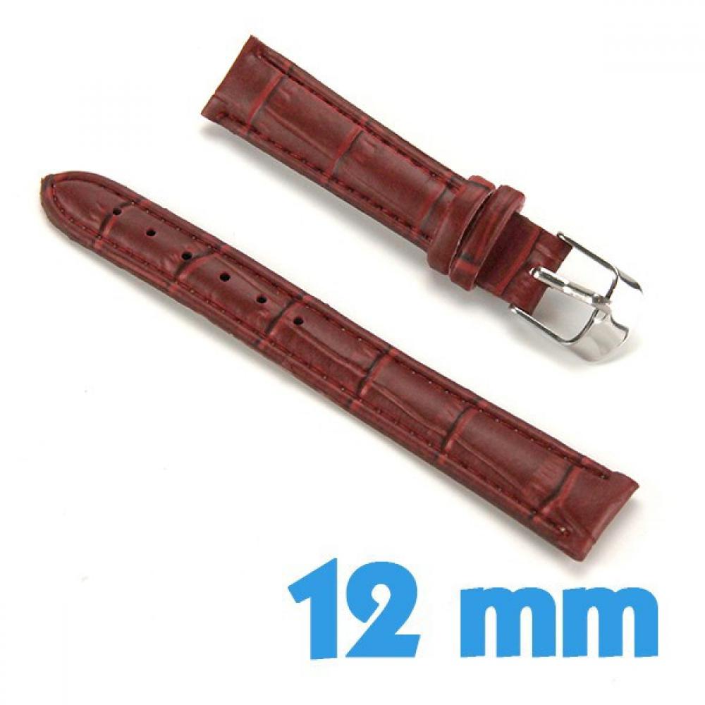 Bracelet 12mm Rouge de montre Cuir Synth tique croco