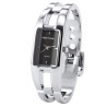 Montre Femme pas chère Rectangulaire Argenté Cadran Noir