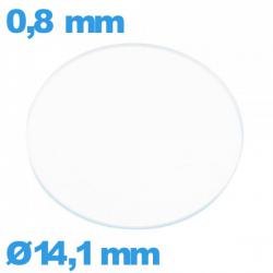 Verre de montre verre minéral circulaire 14,1 mm