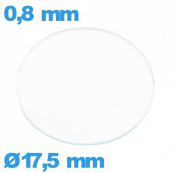 Verre 17,5 mm de montre en verre minéral circulaire