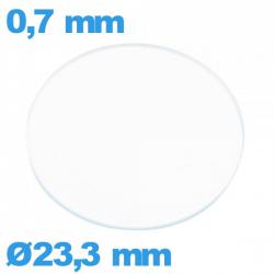 Verre circulaire 23,3 mm pour montre en verre minéral