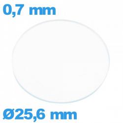 Verre 25,6 mm de montre en verre minéral circulaire