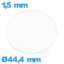 Verre 44,4 mm pour montre circulaire verre minéral