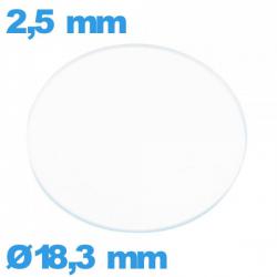 Verre pour montre en verre minéral circulaire 18,3 mm