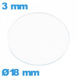 Verre verre minéral circulaire de montre 18 mm