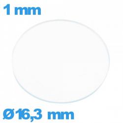 Verre circulaire 16,3 mm de montre en verre minéral