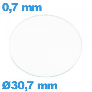 Verre 30,7 mm circulaire de montre en verre minéral