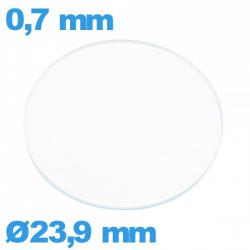 Verre circulaire 23,9 mm en verre minéral pour montre