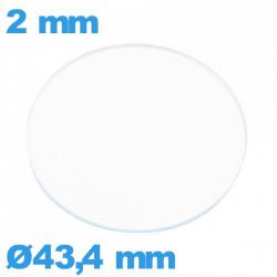 Verre circulaire verre minéral 43,4 mm de montre