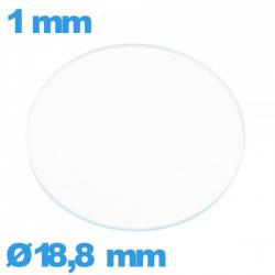 Verre 18,8 mm circulaire montre en verre minéral