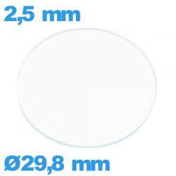 Verre en verre minéral circulaire 29,8 mm pour montre