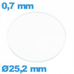 Verre 25,2 mm de montre verre minéral circulaire