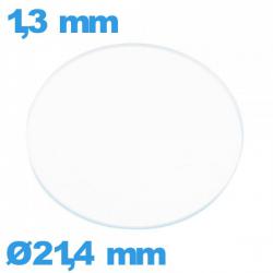 Verre 21,4 mm pour montre en verre minéral circulaire