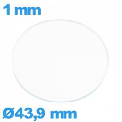 Verre 43,9 mm montre circulaire en verre minéral