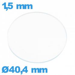 Verre 40,4 mm montre circulaire en verre minéral