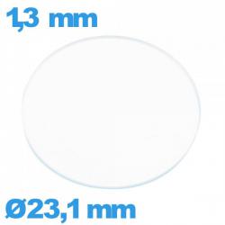 Verre de montre verre minéral 23,1 mm circulaire