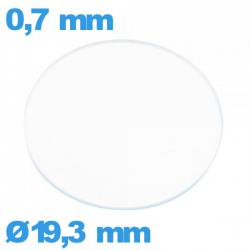 Verre 19,3 mm circulaire pour montre en verre minéral