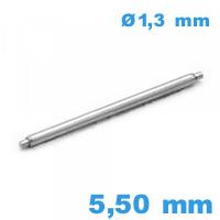 1 Tige à ressort A petite pointe Suisse 5,50 mm bracelet d :1,3 mm épaulement simple