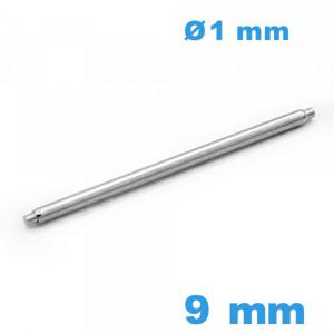 Springbar à ressort fermoir montre 9 mm d :1 mm épaulement simple Téléscopique