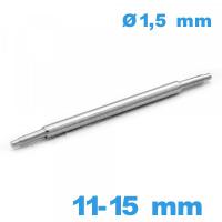 Springbar à ressort pour bracelet montre 11 à 15mm diam : 1,5 mm Extra téléscopique