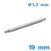 1 Tige à ressort A petite pointe 19 mm bracelet diam : 1,3 mm épaulement simple