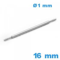 1 Springbar à ressort pour bracelet montre 16mm Téléscopique épaulement double diam : 1 mm