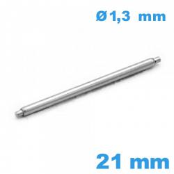 Tige à ressort à l'unité pour bracelet montre 21 mm d :1,3 mm A pointe courte épaulement simple qualité Suisse