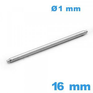 Springbar qualité Suisse pour montre 16 mm d :1 mm épaulement simple Non téléscopique 