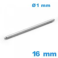 Springbar qualité Suisse pour montre 16 mm d :1 mm épaulement simple Non téléscopique 